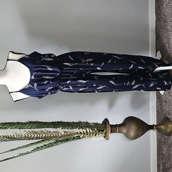Love Ryan Navy Blue with Print Spaghetti Strap Jumpsuit - Picture 2 of 16